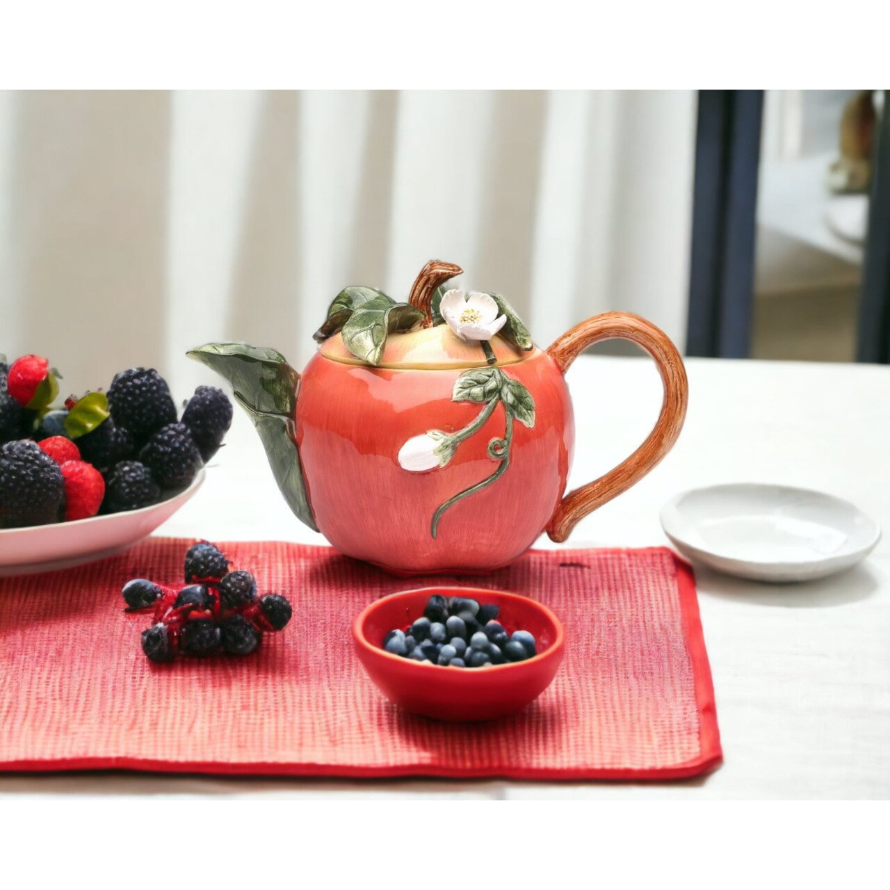 Ceramic Apple Teapot, Home Decoration Gift Idea Pottery Tea Pot Ceramic Infuser